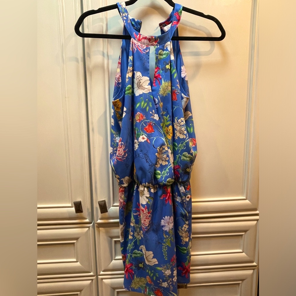 Parker Blue Floral Dress XS